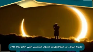 حصرية اليوم.. كل التفاصيل عن كسوف الشمس الكلي النادر لعام 2025